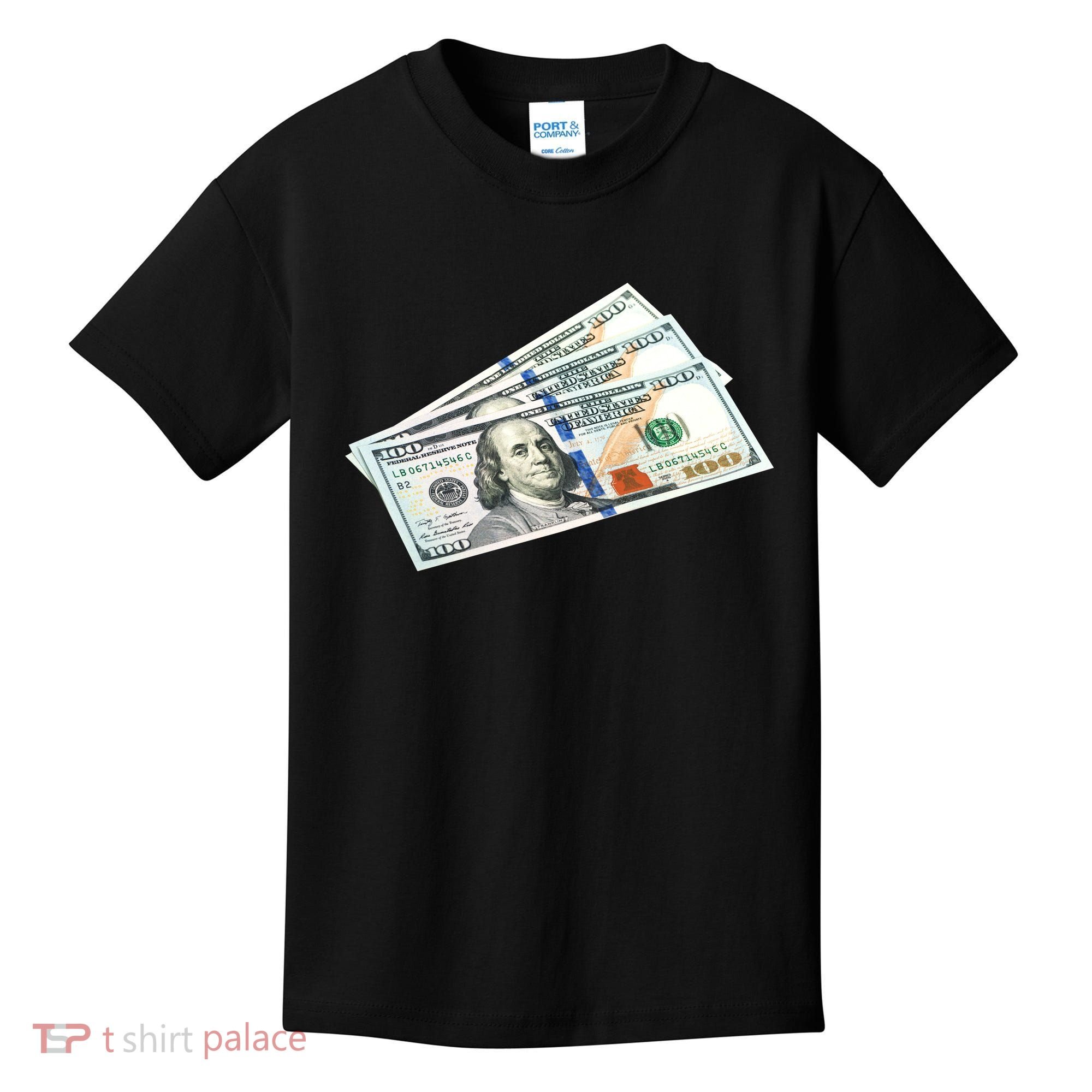 Money $100 Dollar Bills Bill Baller Big Ben Franklin Kids T-Shirt