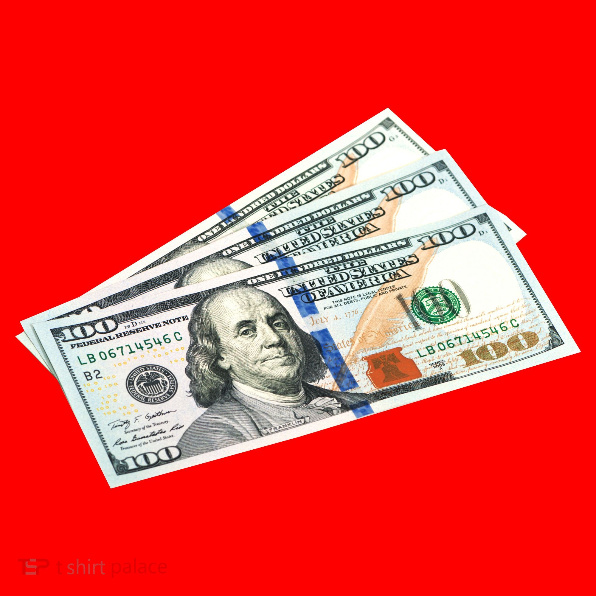 Money $100 Dollar Bills Bill Baller Big Ben Franklin Santa Hat