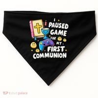 My 1st First Communion Video Game Controller USA-Made Doggie Bandana thumb 0