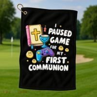 My 1st First Communion Video Game Controller Golf Towel thumb 1
