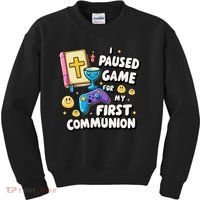 My 1st First Communion Video Game Controller Kids Sweatshirt thumb 0