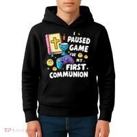 My 1st First Communion Video Game Controller Kids Hoodie thumb 4