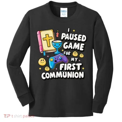My 1st First Communion Video Game Controller Kids Long Sleeve Shirt