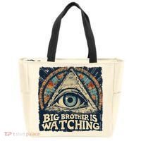 Make 1984 Fiction Again Big Brother Is Watching You Tote Bag thumb 0