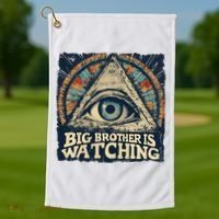Make 1984 Fiction Again Big Brother Is Watching You Golf Towel thumb 1