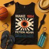 Make 1984 Fiction Again Dystopian Tank Top thumb 4