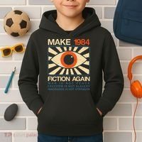 Make 1984 Fiction Again Dystopian Kids Hoodie thumb 2