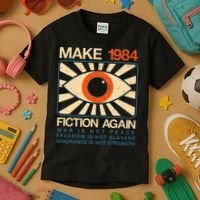 Make 1984 Fiction Again Dystopian Kids T-Shirt thumb 3
