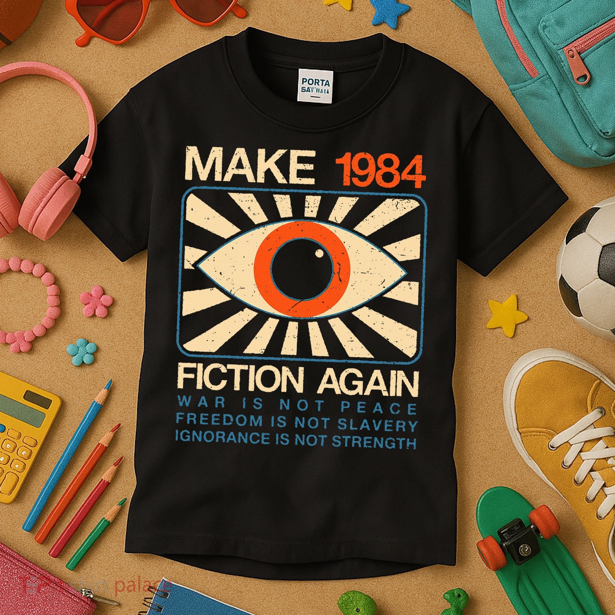 Make 1984 Fiction Again Dystopian Kids T-Shirt