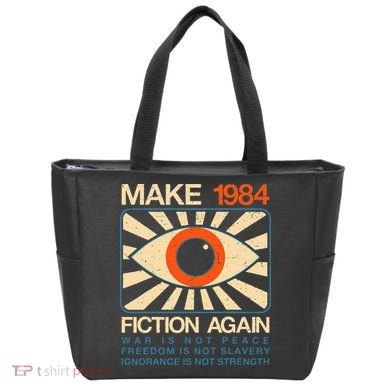 Make 1984 Fiction Again Dystopian Tote Bag
