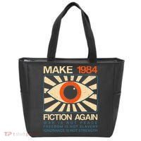 Make 1984 Fiction Again Dystopian Tote Bag thumb 0