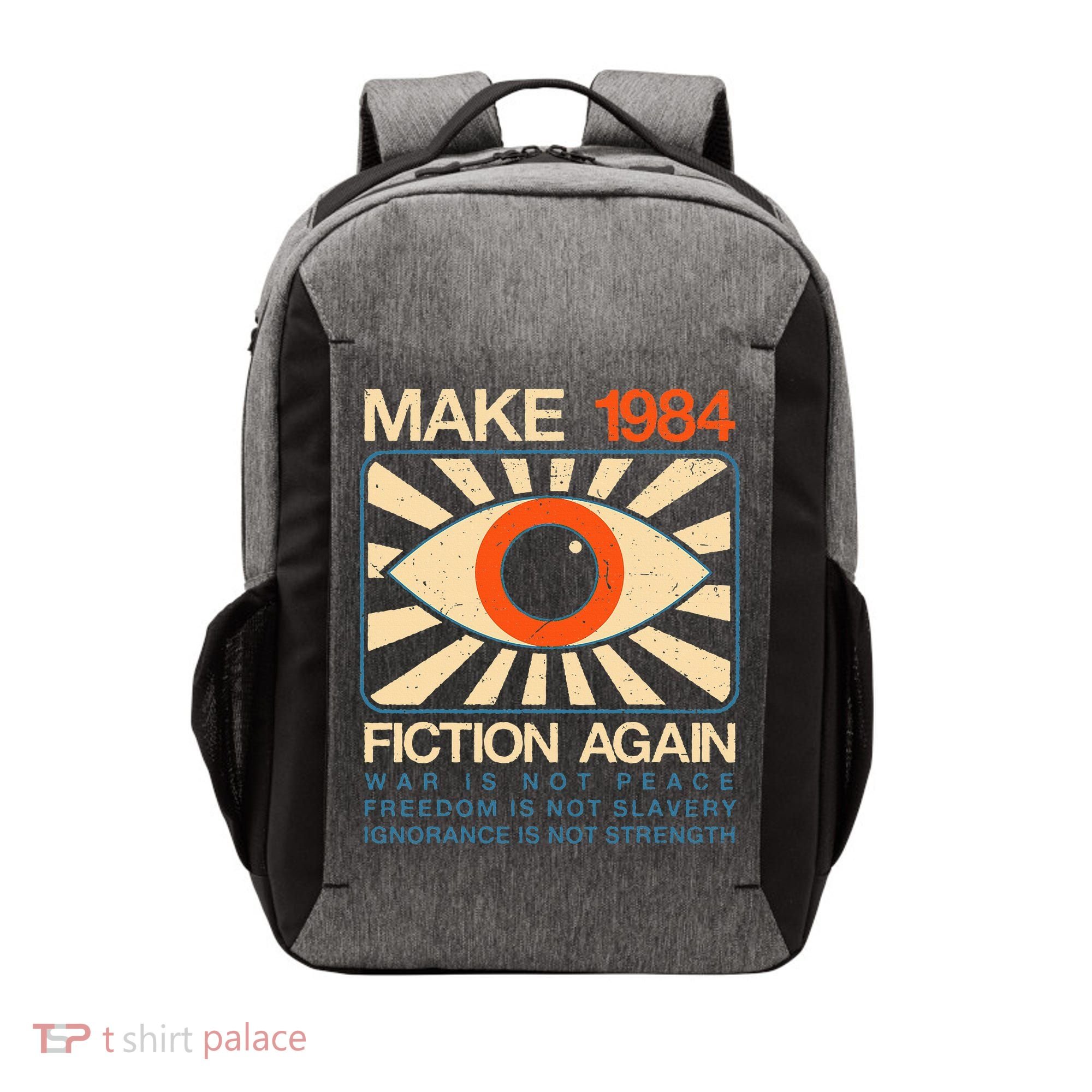 Make 1984 Fiction Again Dystopian Vector Backpack