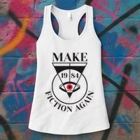 Make 1984 Fiction Again Anti Communism Freedom Women's Tank Top thumb 3