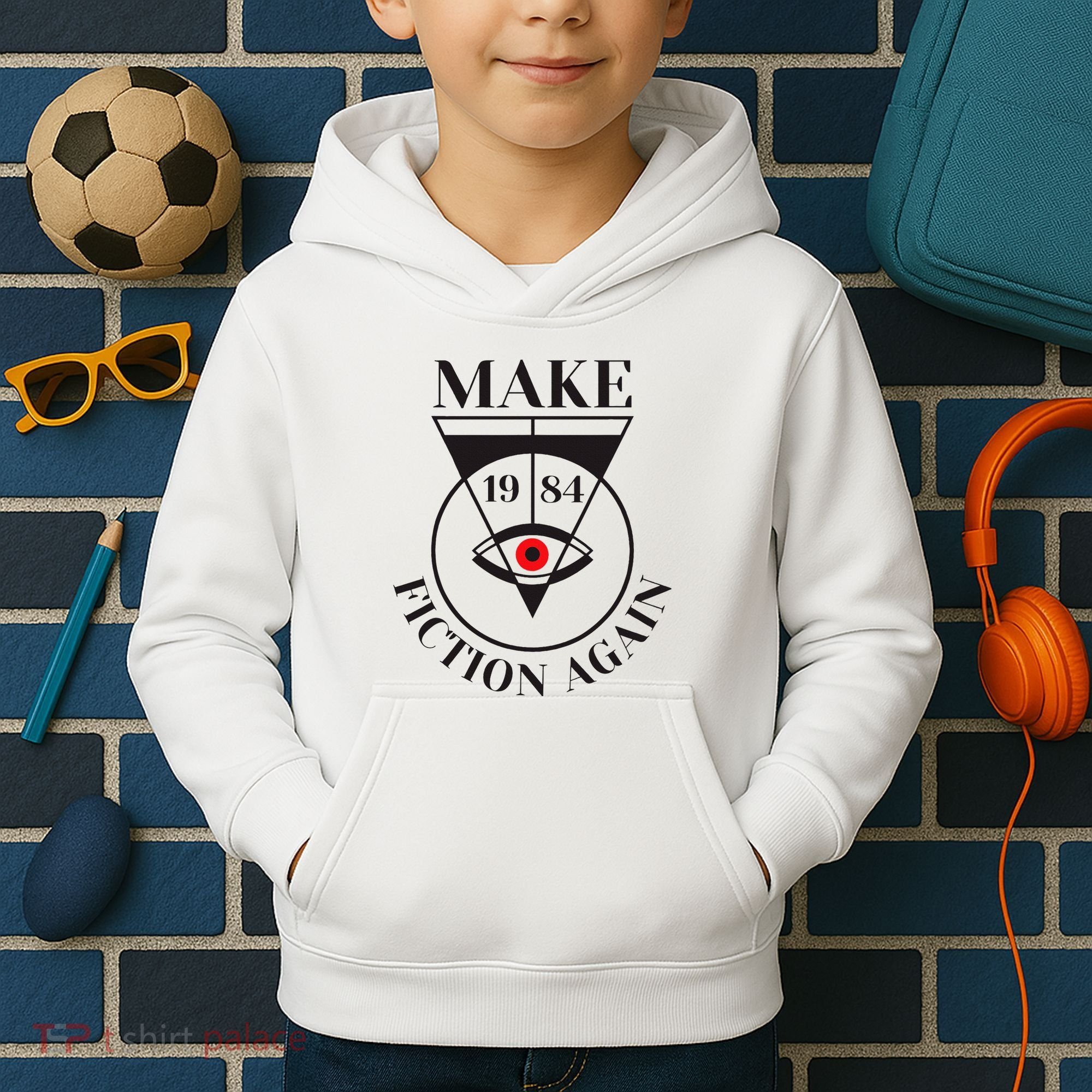 Make 1984 Fiction Again Anti Communism Freedom Kids Hoodie