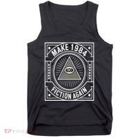 Make 1984 Fiction Again Allseeing Eye Dystopian Tank Top thumb 0