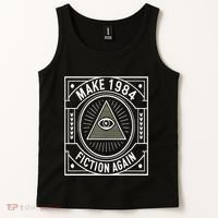 Make 1984 Fiction Again Allseeing Eye Dystopian Tank Top thumb 2