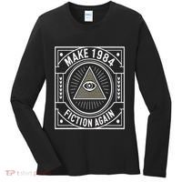 Make 1984 Fiction Again Allseeing Eye Dystopian Women's Long Sleeve Shirt thumb 0