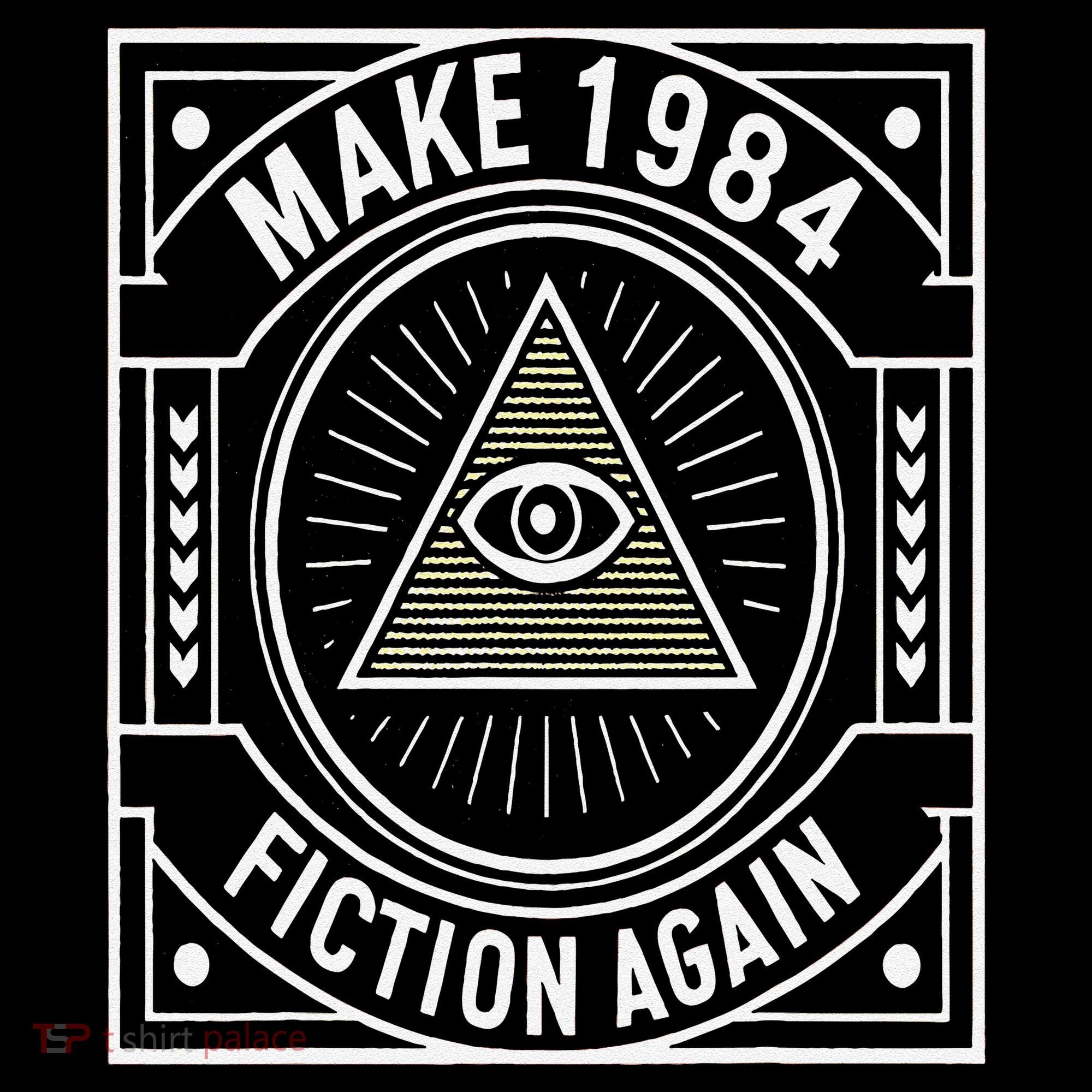 Make 1984 Fiction Again Allseeing Eye Dystopian Women's Long Sleeve Shirt