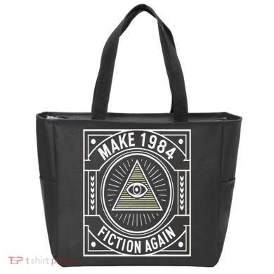 Make 1984 Fiction Again Allseeing Eye Dystopian Tote Bag