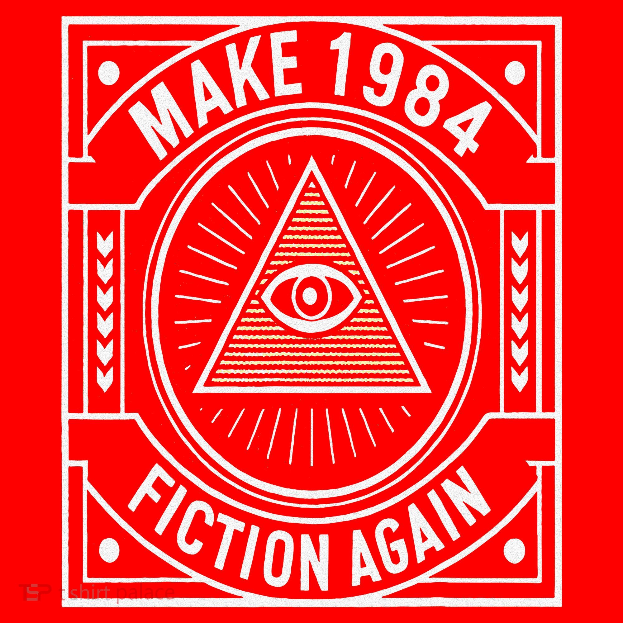 Make 1984 Fiction Again Allseeing Eye Dystopian Santa Hat