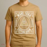 Make 1984 Fiction Again Allseeing Eye Dystopian T-Shirt thumb 3