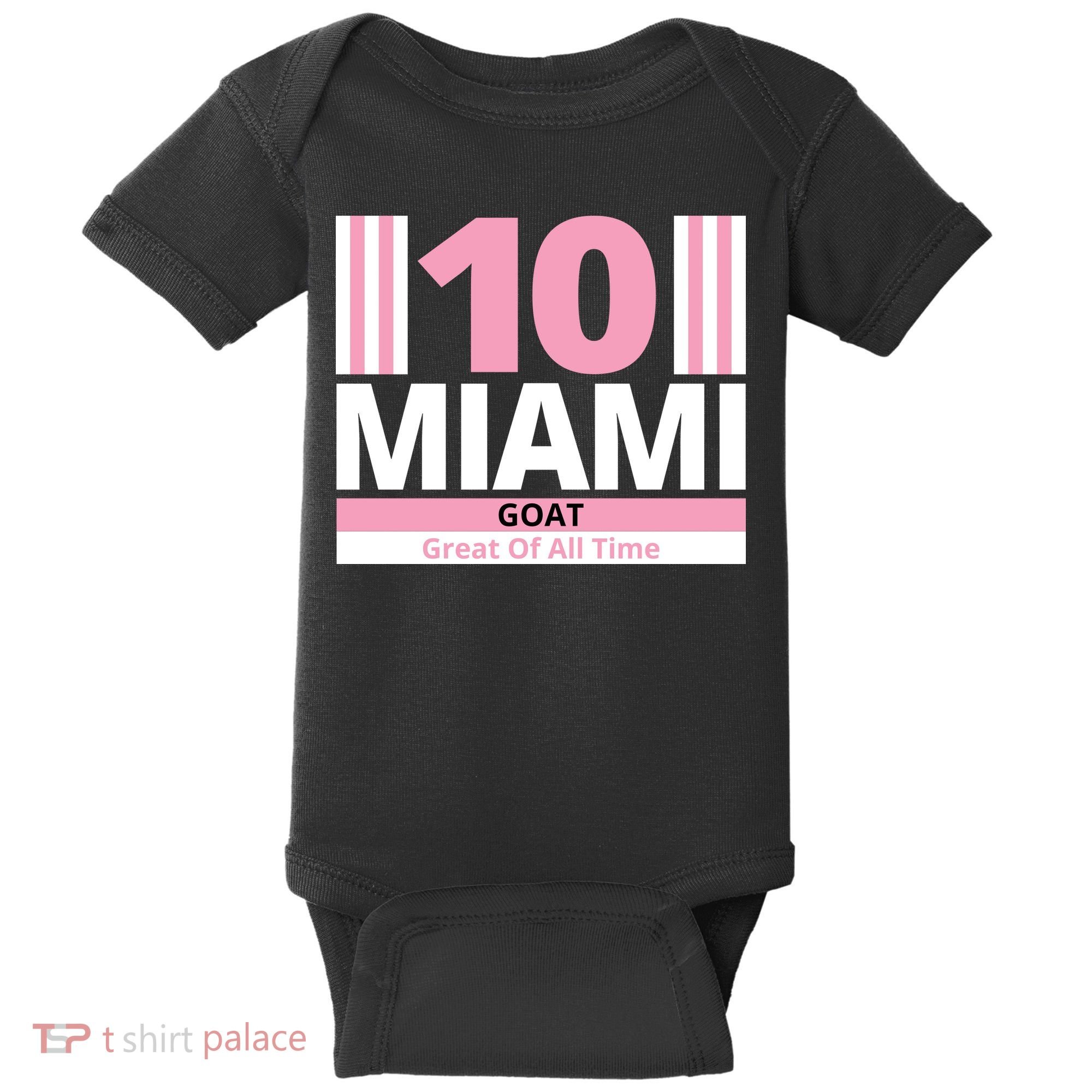 Miami 10 Goat Great Of All Time Baby Bodysuit