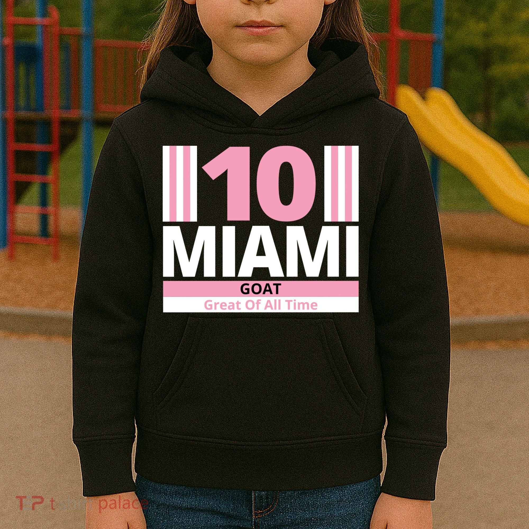 Miami 10 Goat Great Of All Time Kids Hoodie