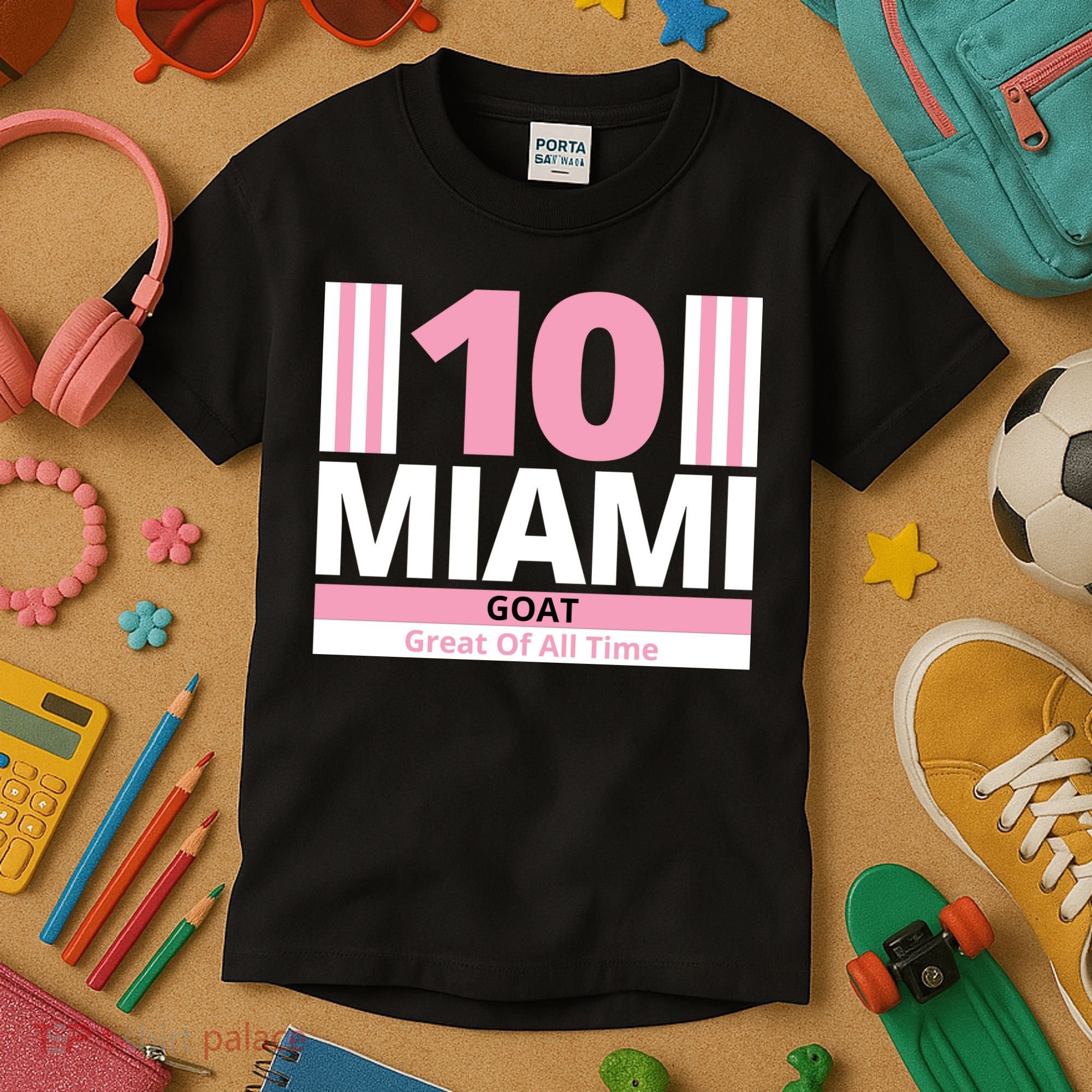 Miami 10 Goat Great Of All Time Kids T-Shirt