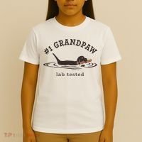 Men 1 Grandpaw Lab Tested Pun Labrador Retriever Grandpa T-Shirt thumb 4