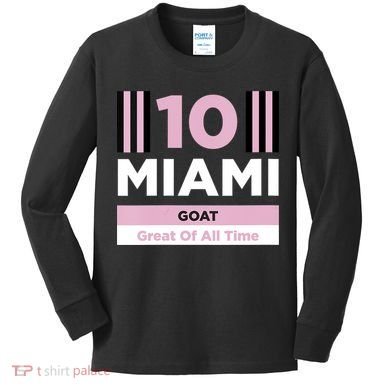 Miami 10 GOAT Kids Long Sleeve Shirt