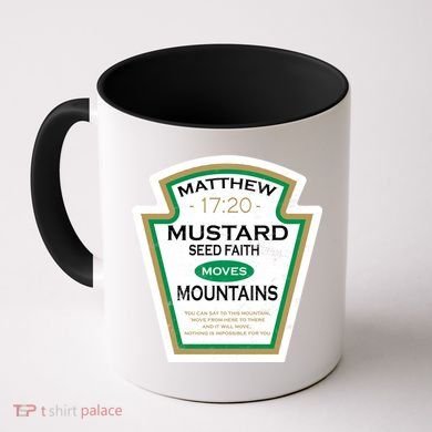 Matthew 17:20 Mustard Label Coffee Mug