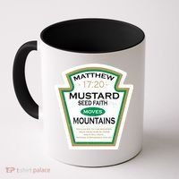 Matthew 17:20 Mustard Label Coffee Mug thumb 0