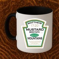 Matthew 17:20 Mustard Label Coffee Mug thumb 2