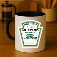 Matthew 17:20 Mustard Label Coffee Mug thumb 4