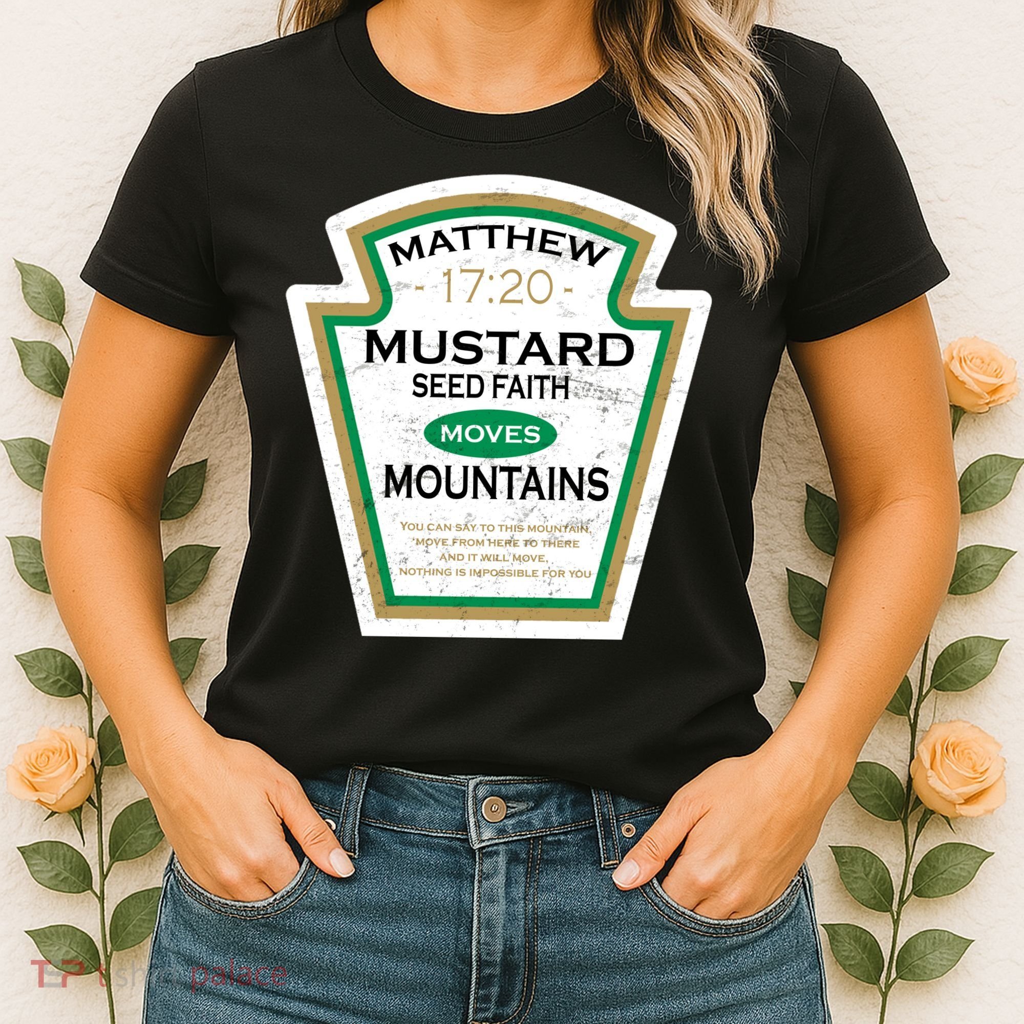 Matthew 17:20 Mustard Label Women's T-Shirt