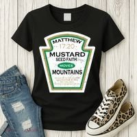 Matthew 17:20 Mustard Label Women's T-Shirt thumb 3