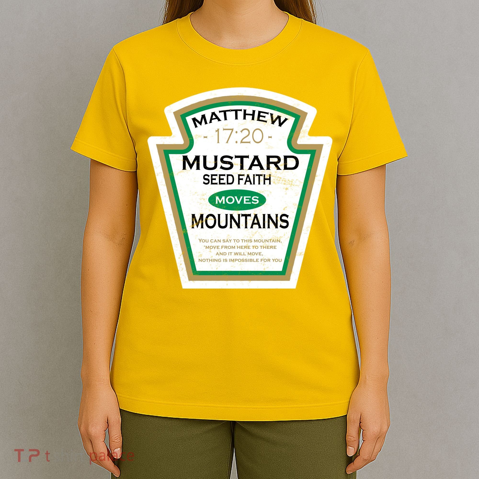 Matthew 17:20 Mustard Label T-Shirt