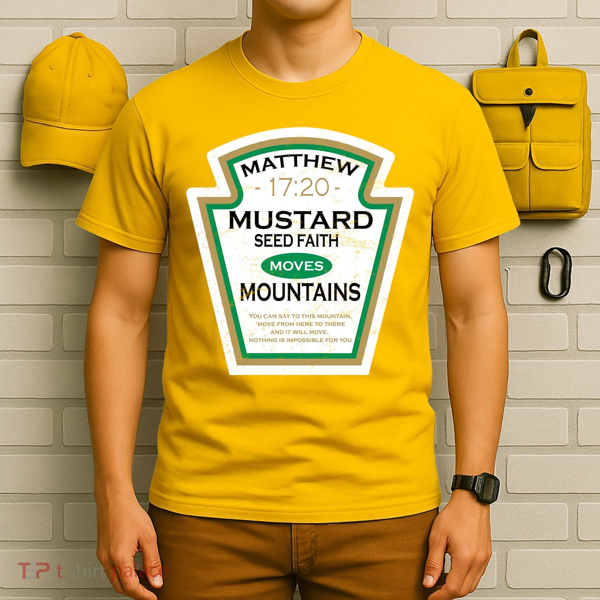 Matthew 17:20 Mustard Label T-Shirt