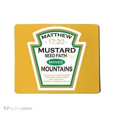 Matthew 17:20 Mustard Label Mousepad