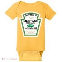 Matthew 17:20 Mustard Label Baby Bodysuit thumb 0