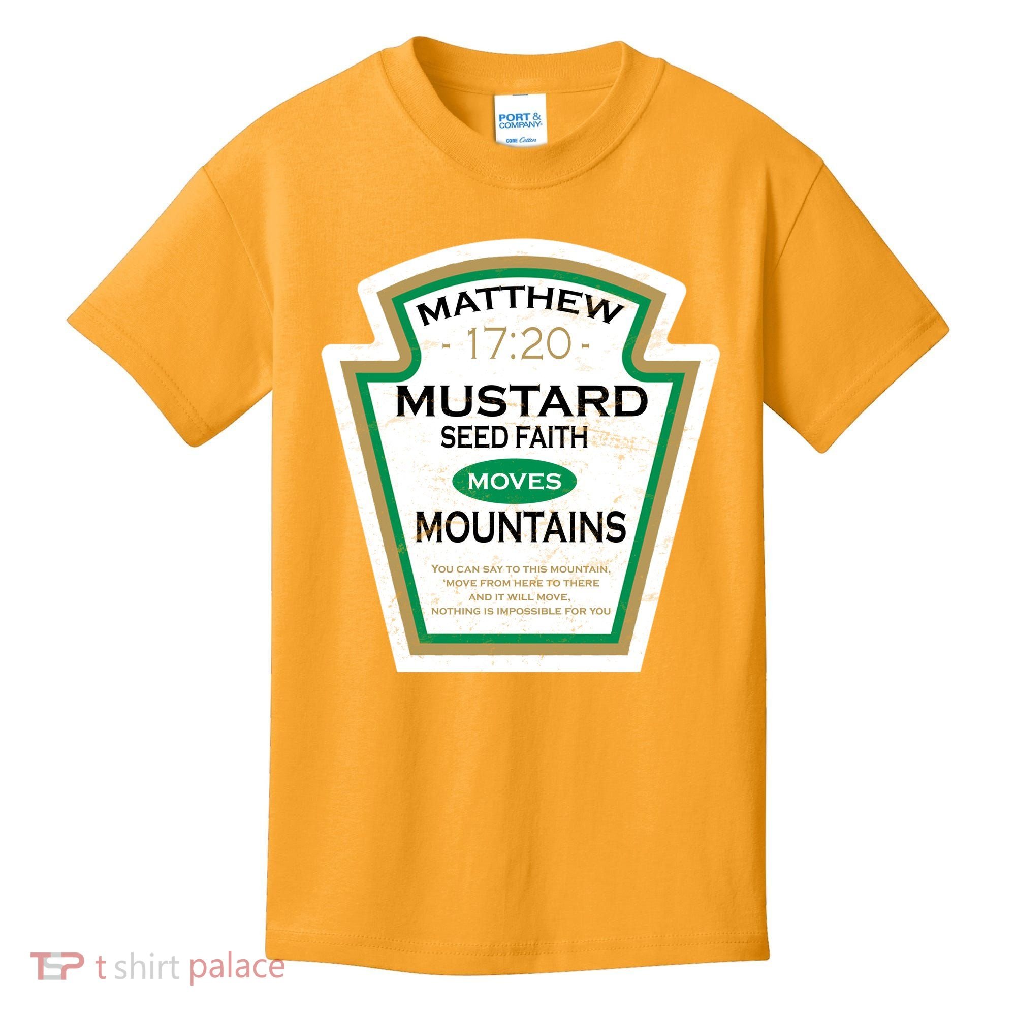 Matthew 17:20 Mustard Label Kids T-Shirt