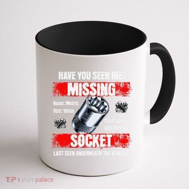 Missing 10mm Socket Funny Mechanics Lifestyle Cartruck Gift Coffee Mug back