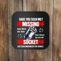 Missing 10mm Socket Funny Mechanics Lifestyle Cartruck Gift Coaster thumb 0