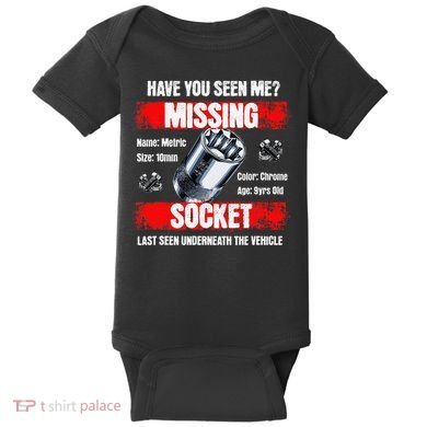 Missing 10mm Socket Funny Mechanics Lifestyle Cartruck Gift Baby Bodysuit