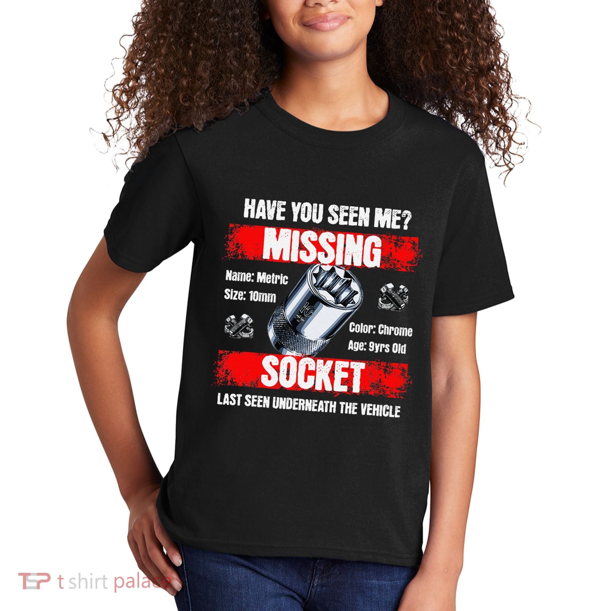 Missing 10mm Socket Funny Mechanics Lifestyle Cartruck Gift Kids T-Shirt