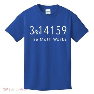 March 14 Wedding Anniversary Engaget Math Works Pi Day Gift Kids T-Shirt
