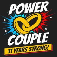 Married 11 Years Power Couple 11th Wedding Anniversary Women's Sweatshirt thumb 2