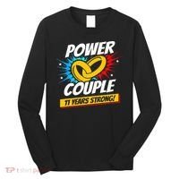 Married 11 Years Power Couple 11th Wedding Anniversary Long Sleeve Shirt thumb 0