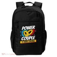 Married 11 Years Power Couple 11th Wedding Anniversary Backpack thumb 0