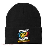 Married 11 Years Power Couple 11th Wedding Anniversary Beanie thumb 0